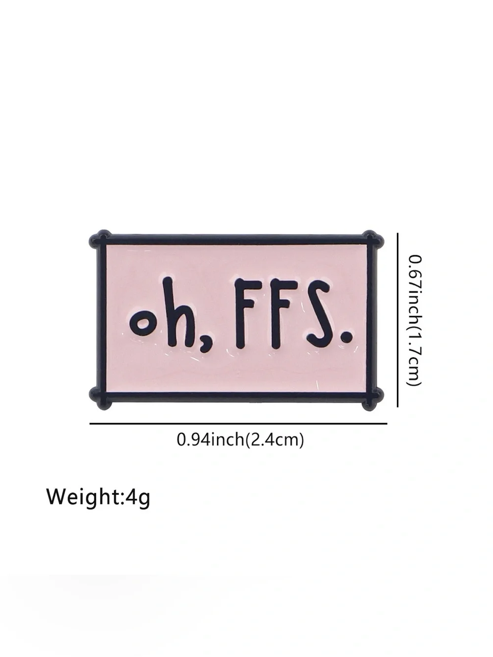 Oh, FFS Enamel Pin – Funny Sarcastic Lapel Pin, Pink Statement Badge.